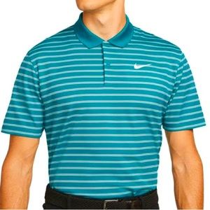 Nike Dri-FIT Victory Men's Casual Green Striped Golf Polo Shirt DH0835-367 NEW